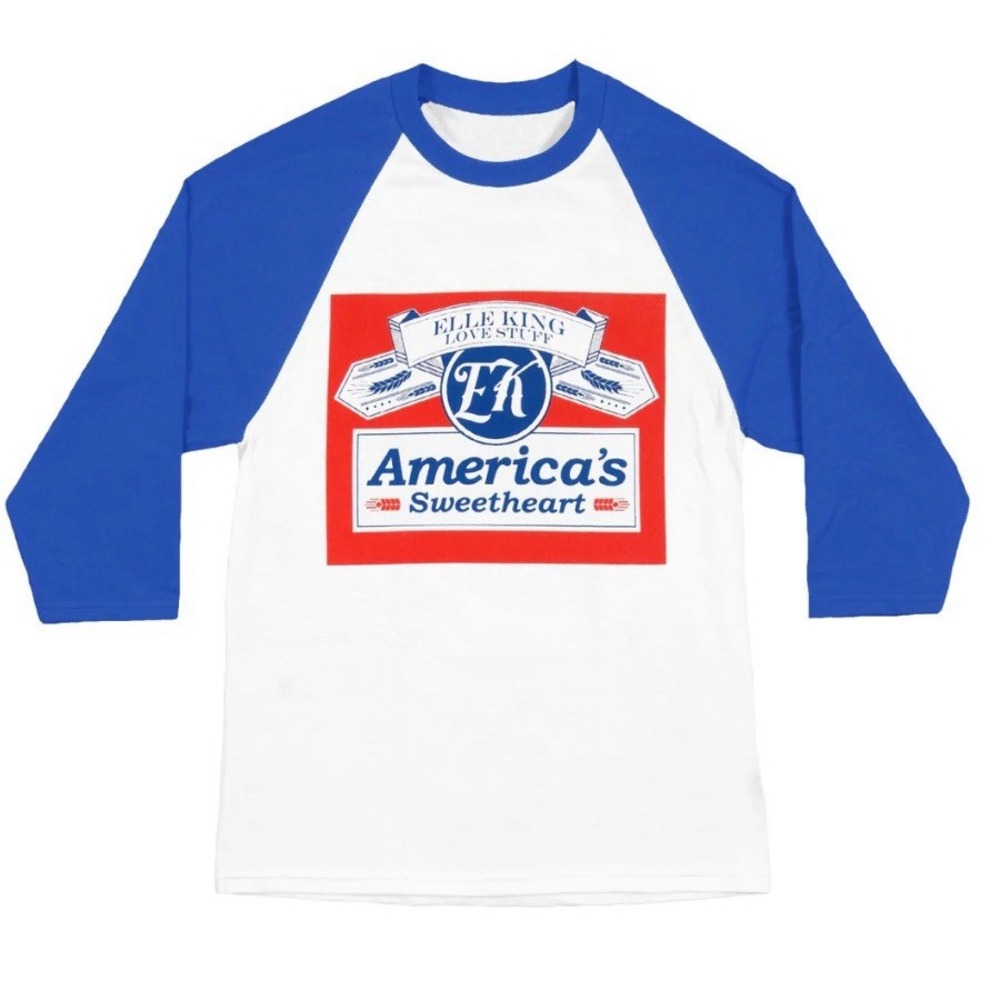 Ellie King America's Sweetheart‎ Beer Can Logo Raglan T-Shirt